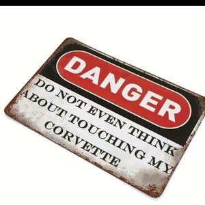 Corvette Metal Sign 8x12